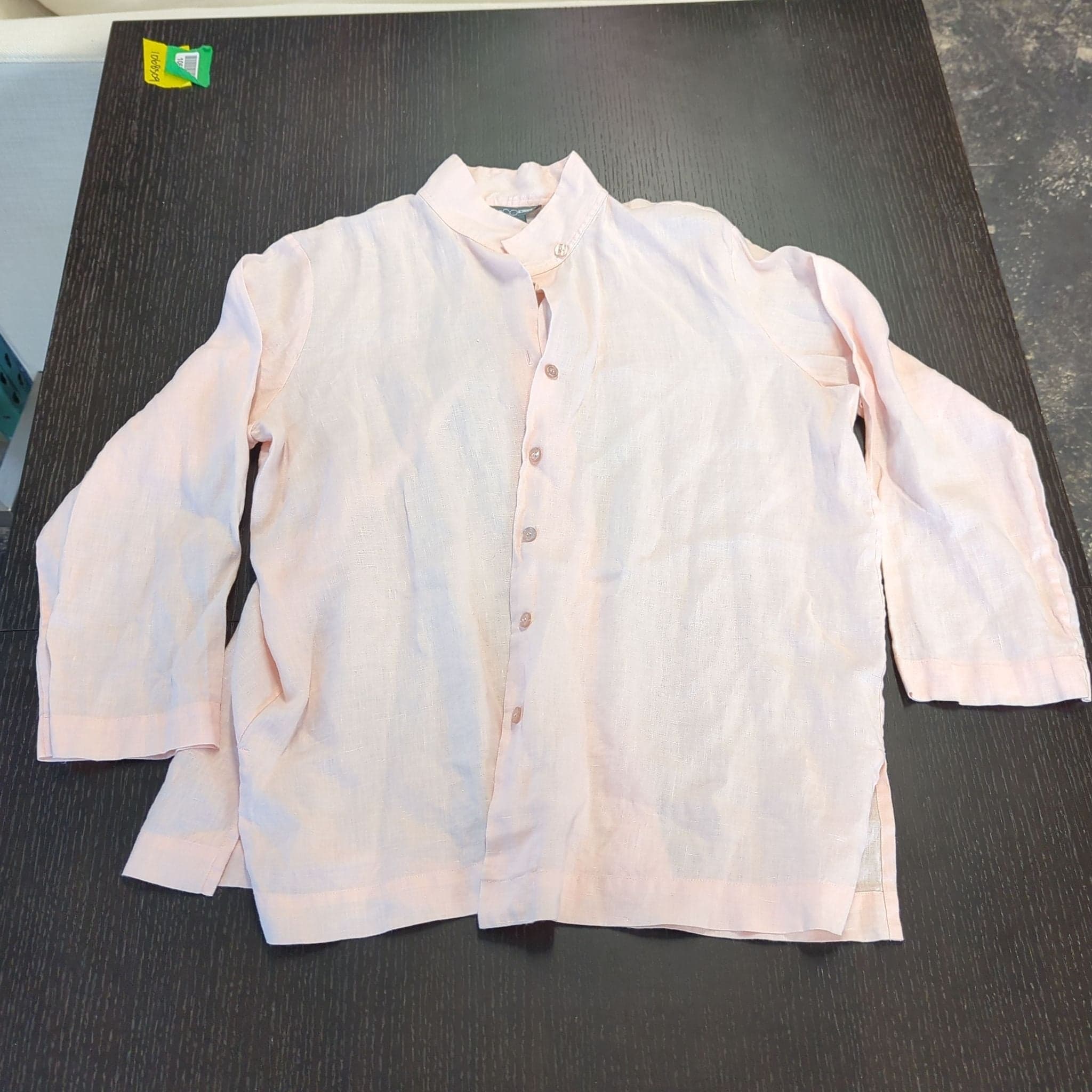 Go Silk Womens Light Pink Button-Up Shirt, Size Large