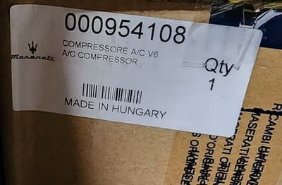 Brand New In Box Maserati A/C Compressor 954108