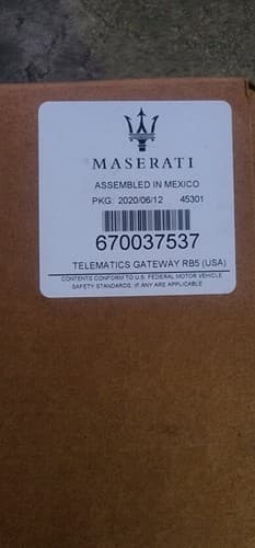 GENUINE MASERATI Panasonic Navigator Telematics Gateway RB5 USA 670037537