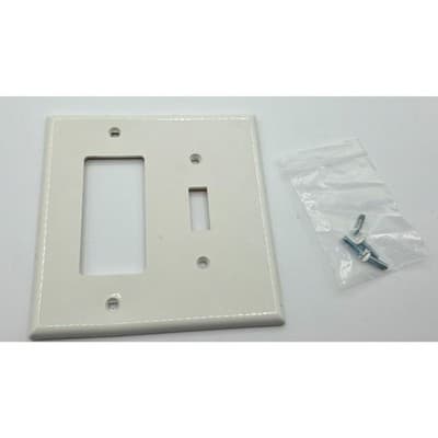 Leviton 2-Gang Receptacle Outlet Combination 1 Decora Rocker / 1 Toggle , White