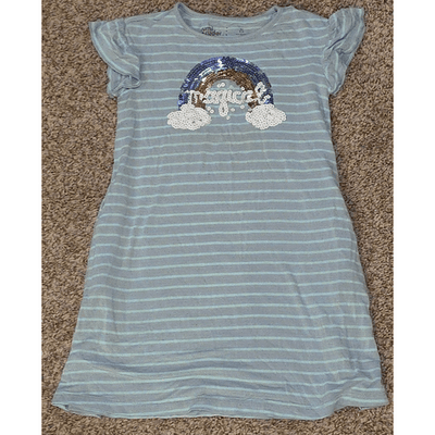 Rumi & Ryder Girls "Magical" Sundress XS 4/5 Blue Striped Sleeveless Knee-Length