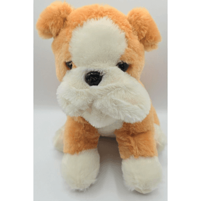 BDay Bears Plush Brown Bulldog Dog / Stuffed Animal / Zipper Pouch / 12 Inches