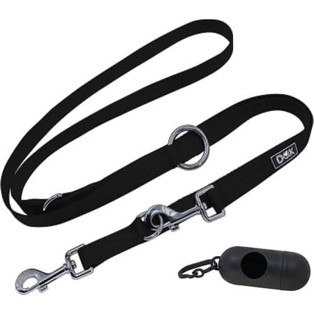 Ddoxx Nylon Dog Leash 3-Way Adjustable 66 Ft - for Dogs Large Small