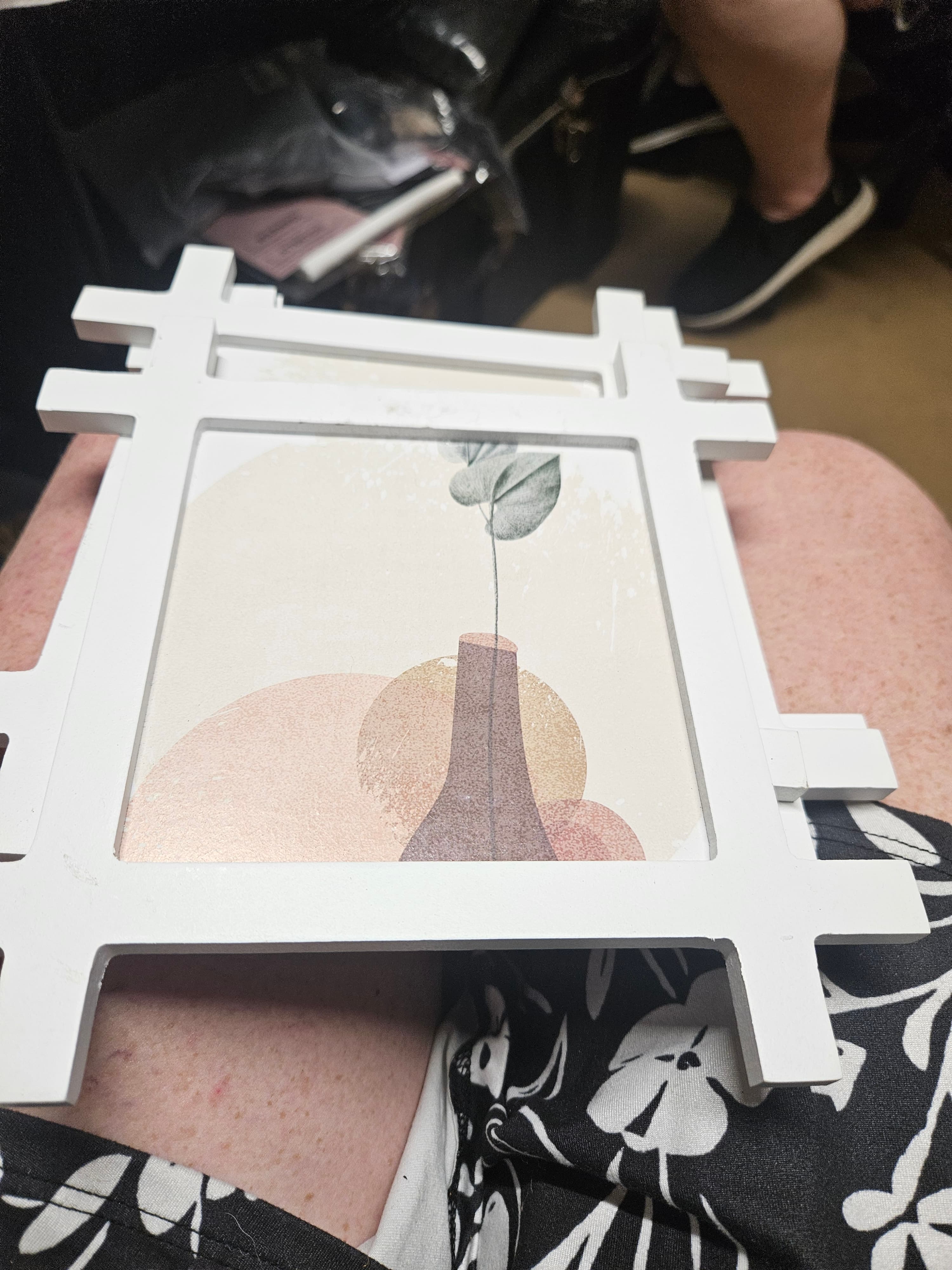 Abstract Art Print with White Frame
