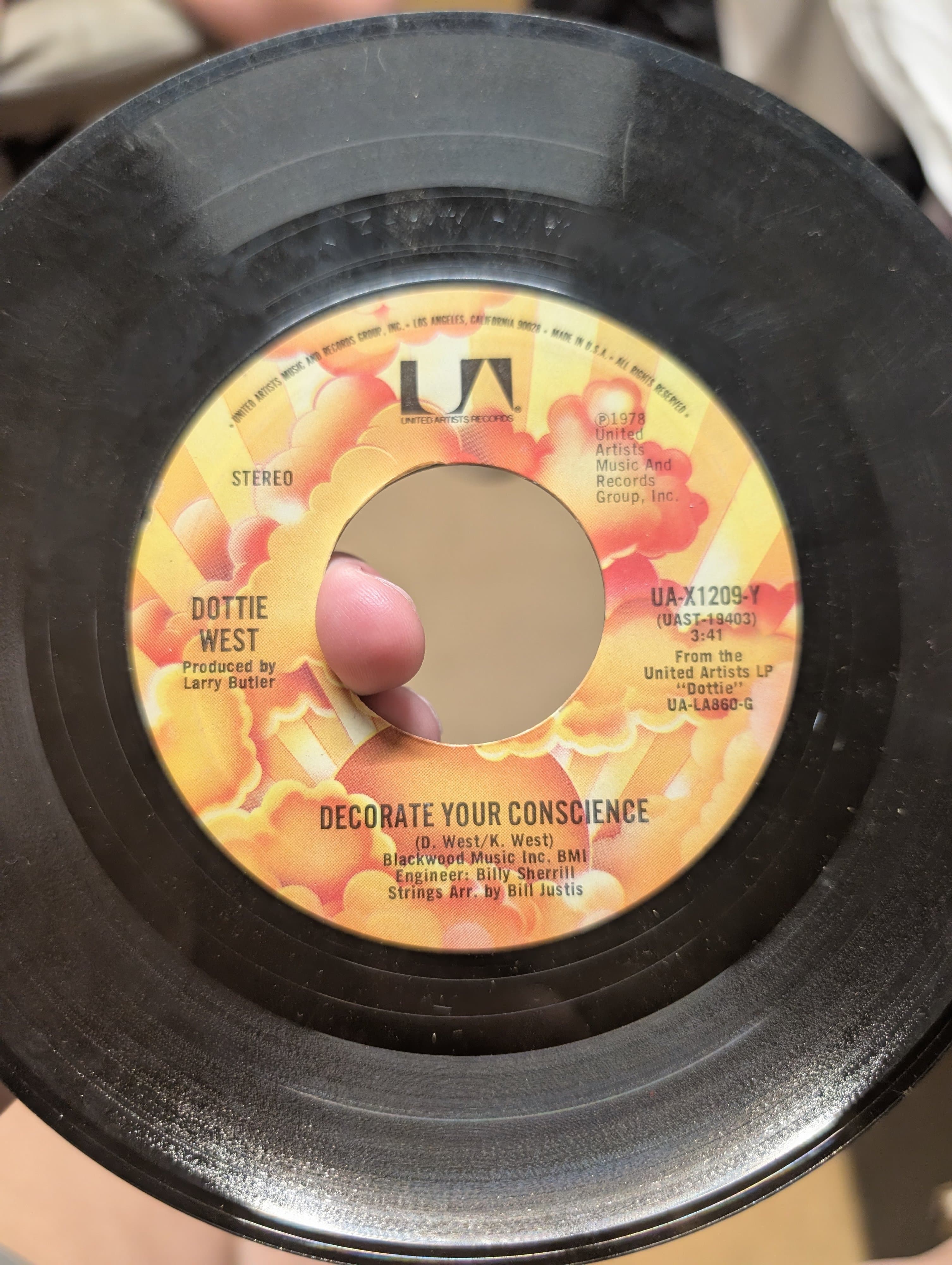 Dottie West 7" Vinyl Record 1978 UA-X1209-Y