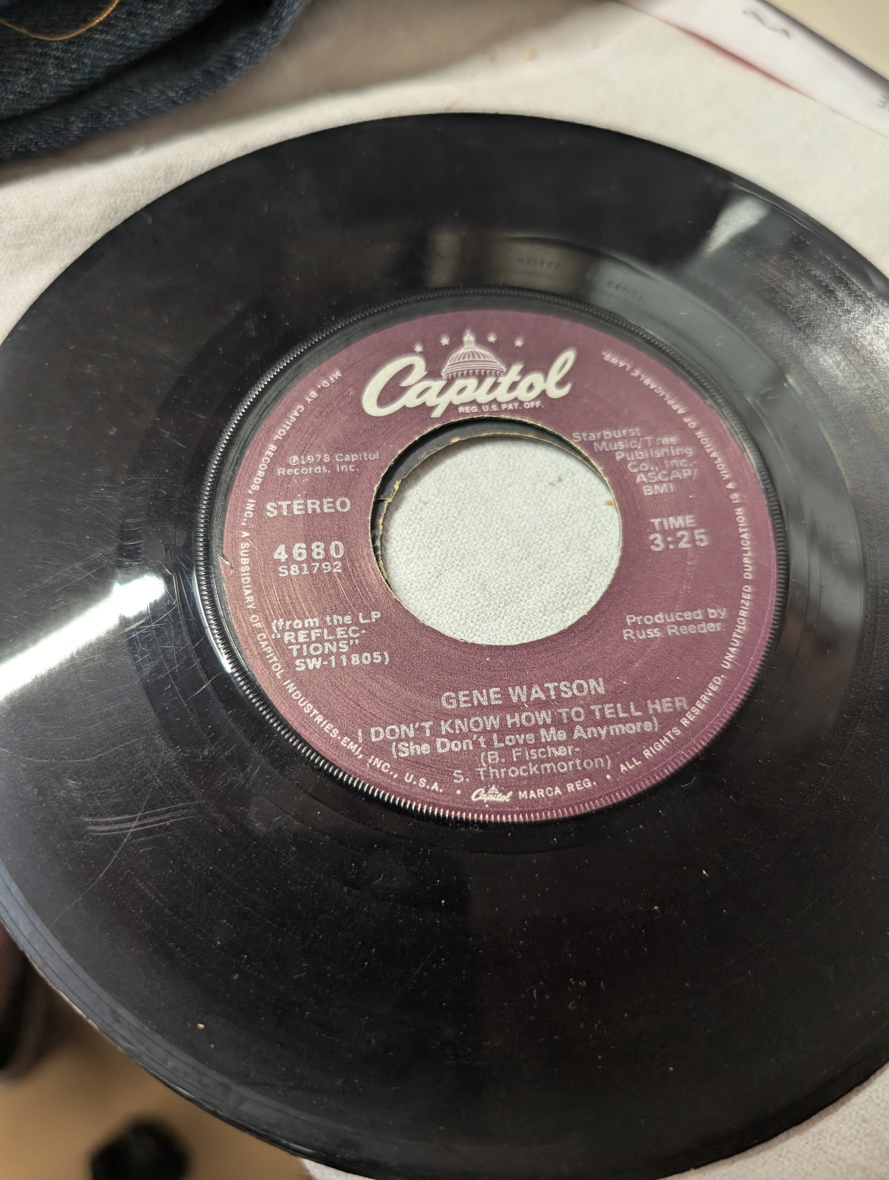 Gene Watson 45 RPM Vinyl Record Capitol 4680