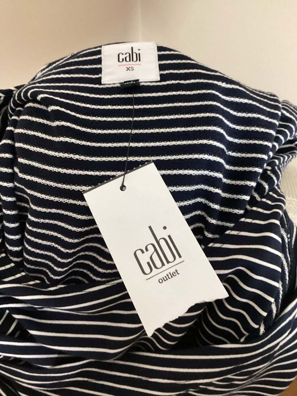 Cabi Outlet Navy & White Striped Criss-Cross Maxi Dress Size XS