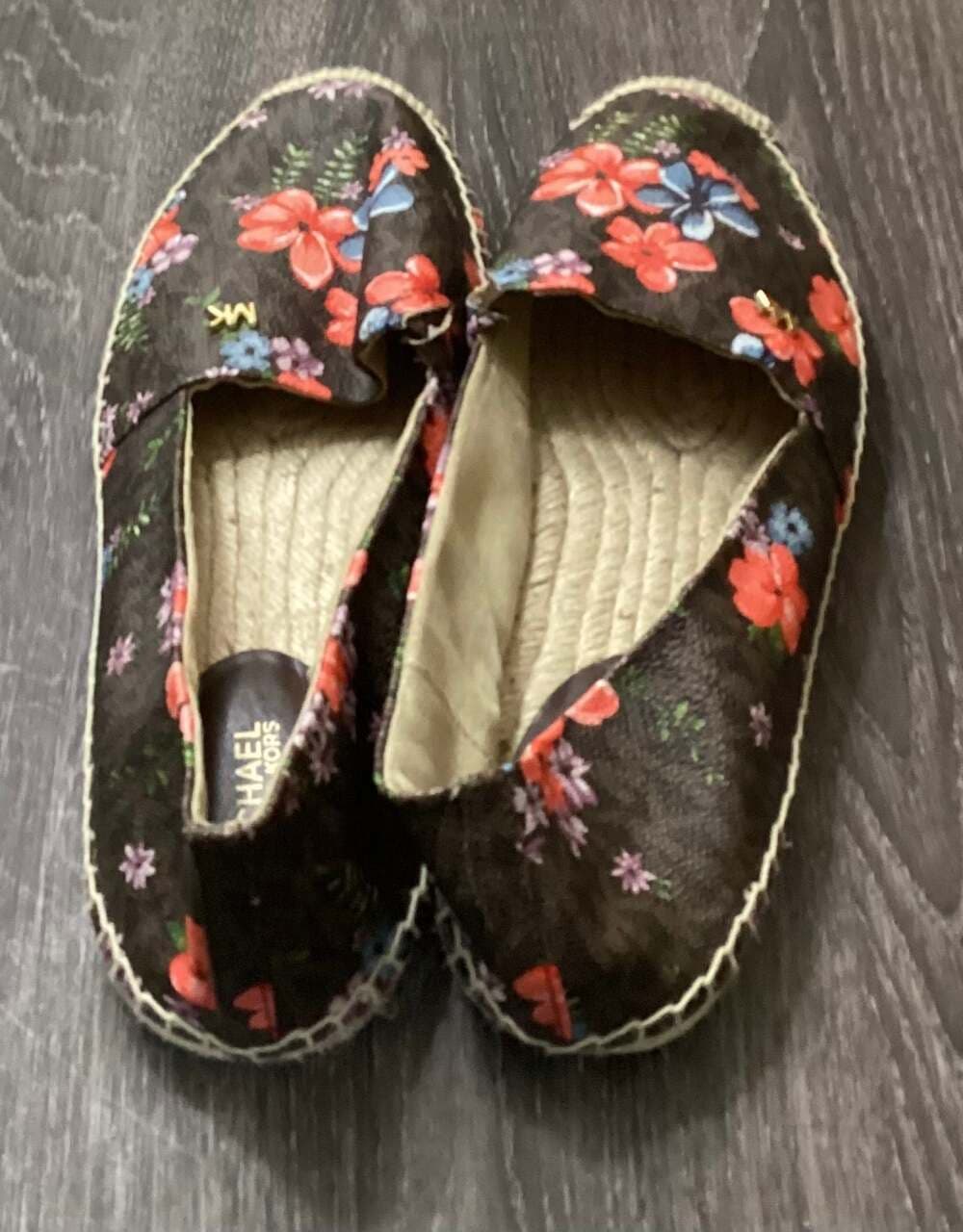Michael Kors Kendrick Floral Logo Espadrille Flats Size 8.5M