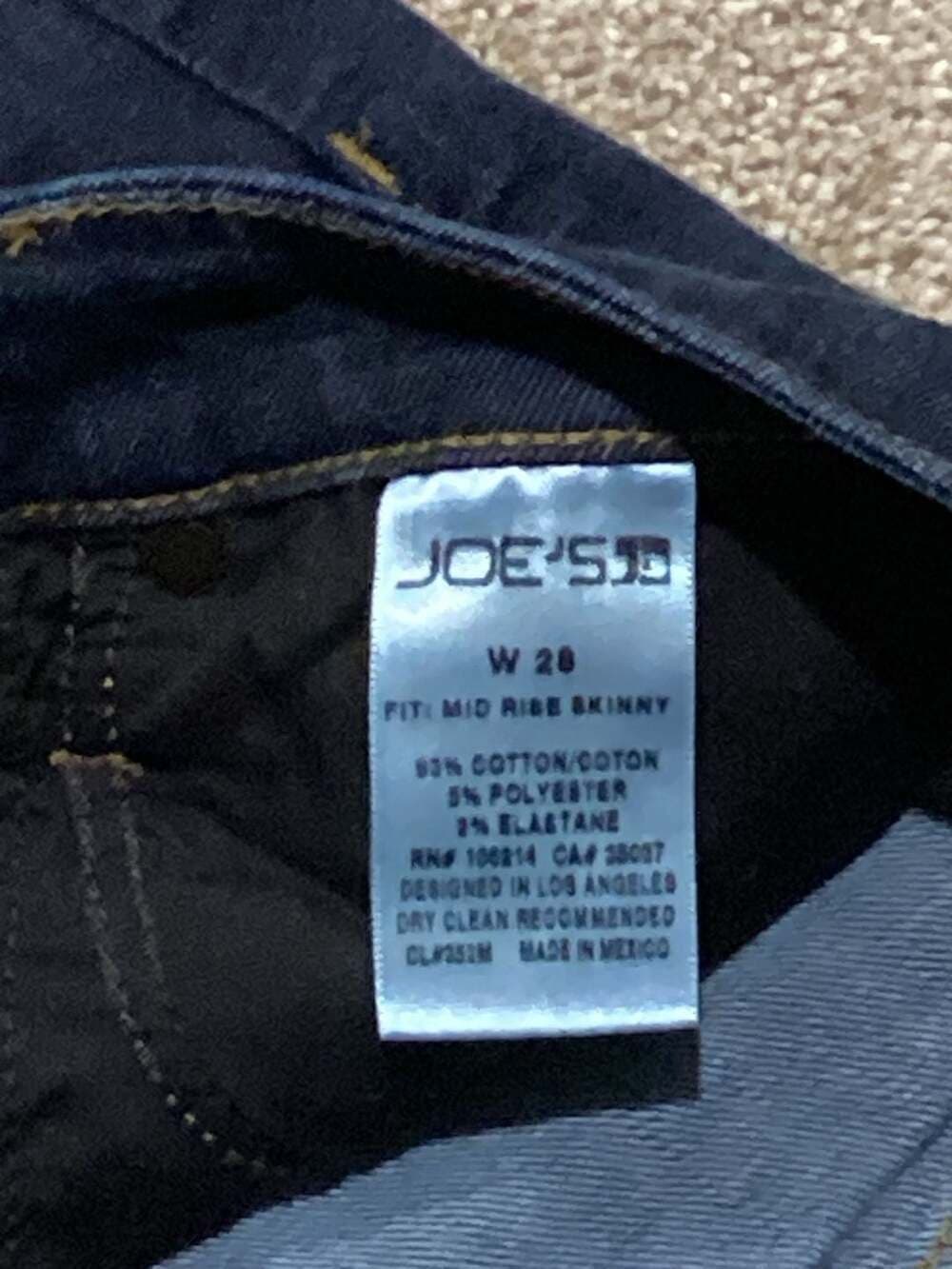 Joe's Jeans Women's W 28 Mid Rise Skinny Dark Wash Denim Jeans