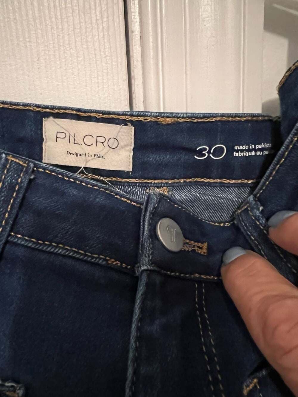 Pilcro High-Rise Flare Patch Pocket Jeans Size 30