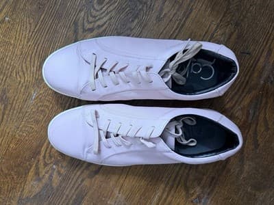 Calvin Klein Mens Bowyer Leather Low Top Lace up Fashion Pink Size 10.5