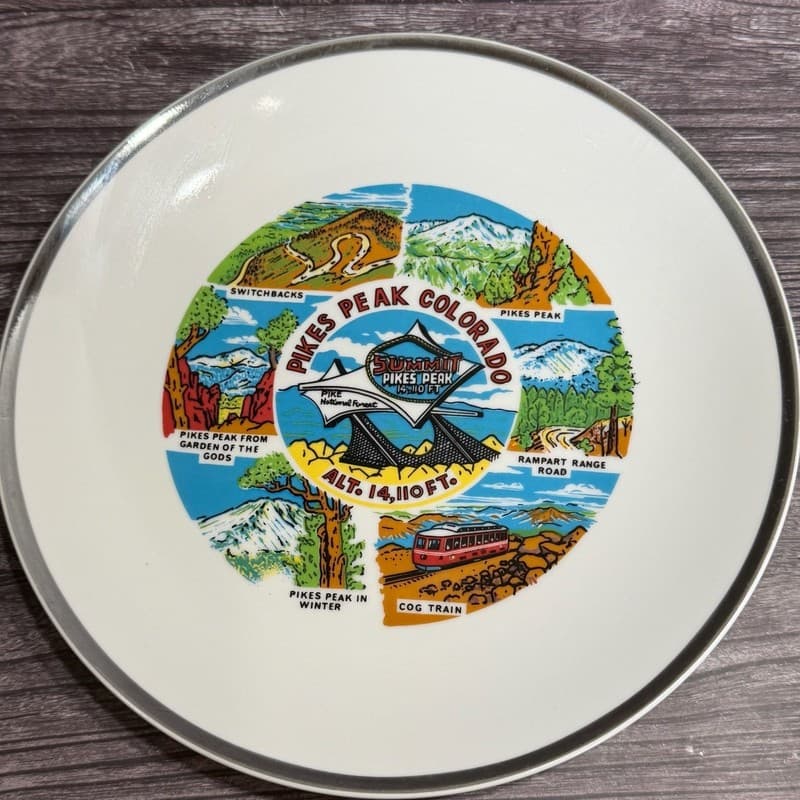 Vintage Pikes Peak Colorado Souvenir Collector Plate 8”