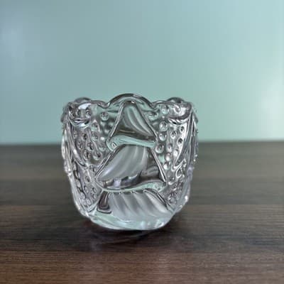 Mikasa Germany Crystal Christmas Tree Tea Light Votive Candle Holder Vase 2.75"