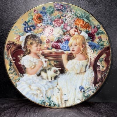 VTG Sandra Kuck The Tea Party Decorative Collectible Art Plate 4337PT NO COA