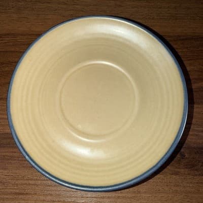 1 - Replacement Vintage Pfaltzgraff Folk Art Pattern Tan & Blue Saucers No Cups