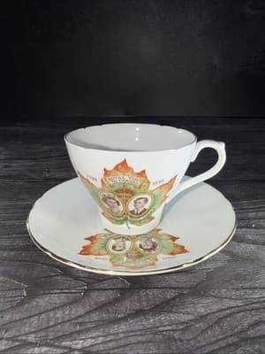 Shelley Cup & Saucer Set Royal Visit QE II & Prince Philip Visit to Canada 1959