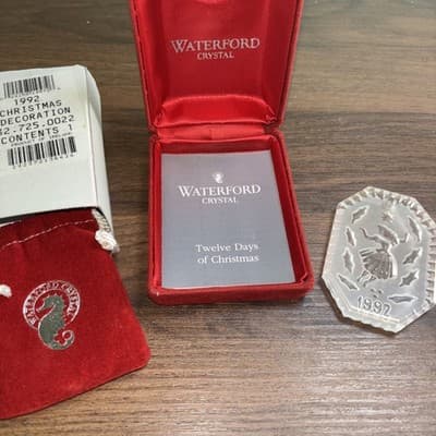 Waterford Crystal 1992 9 Ladies Dancing 12 Days of Christmas Tree Ornament
