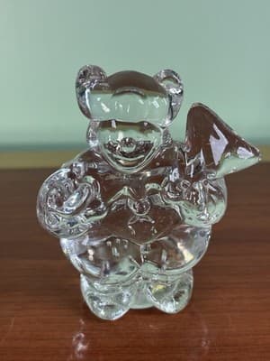 Vintage Clown Jester Clear Art Glass Figurine Paperweight 4" Abstract A Crazy