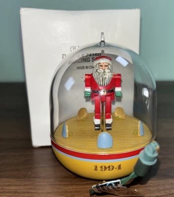 Swinging Santa With Blinking Lights & Motion Hallmark Christmas Ornament Display