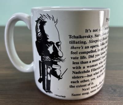 Peyote Tchaikovsky Caricature Coffee Mug 1992 Largely Literary Designs Inc
