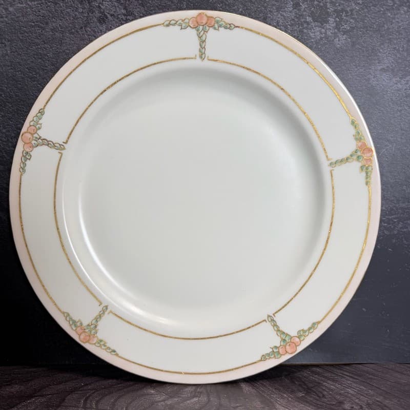 Haviland France Hand Painted Limoges Plate Signed C.L. Smith Pink Berries Gold T