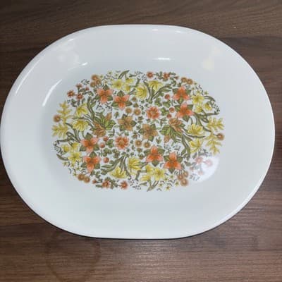 Vintage 12" Corelle Corning Ware Indian Summer Oval Serving Platter Tray Floral