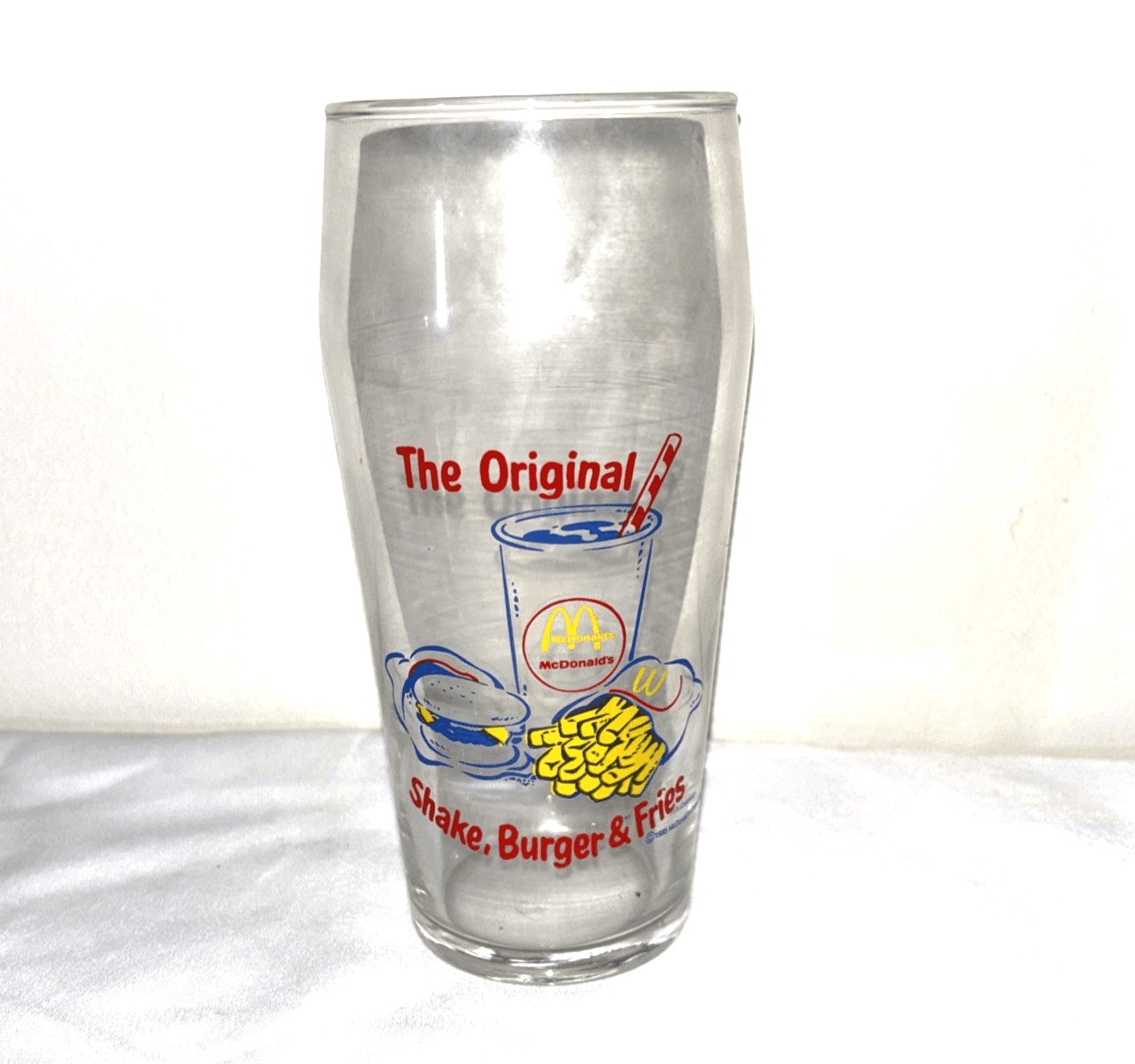 The Original Shake, Burger & Fries 6" Drinking Glass McDonalds 1995 Libbey Glass