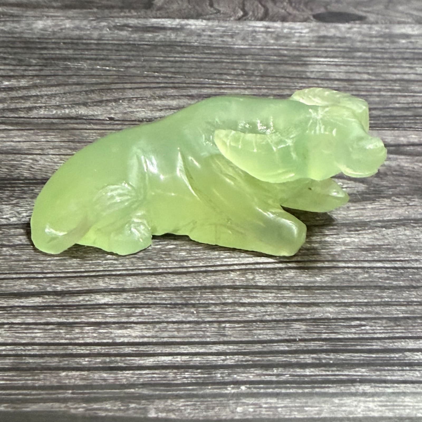 Hand Carved Jade-Look Water Buffalo Figurine Vintage Style Unique Decorative