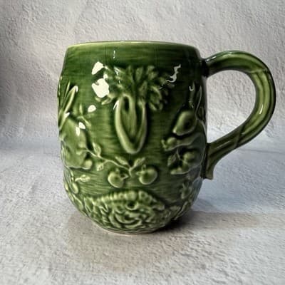 Bordallo Pinheiro Portugal Green Bunny Rabbit Mug Ceramic Coffee or Tea Cup