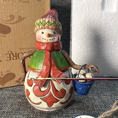 Jim Shore Heartwood Creek Snowman “Snowball Fight, Anyone?” 4027715 Christmas