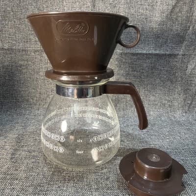 Vintage Melitta 6 Cup Pour Over Cone Filter Cup Coffee Maker With Glass Carafe