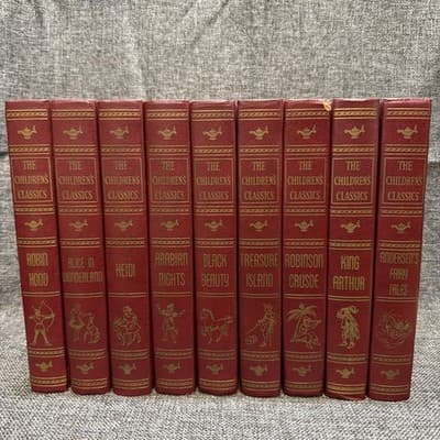 Children's 9 CHILDREN'S CLASSIC BOOKS Matching Set Of 9 Illustrated Large Print