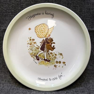 Holly Hobby Cat "Happiness is Having Someone to Care For" Dinner Plate Green