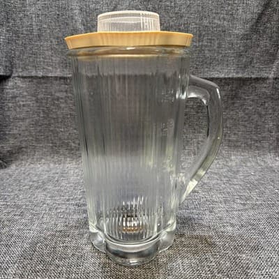Vintage Waring Clover Leaf Shaped 40 oz ~ 5 Cups Glass Blender Pitcher with Lid