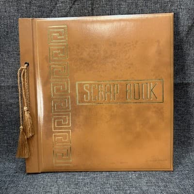 Vintage Springfield Scrapbook Brown New Old Stock Large 12x14 Blank Pages Gold