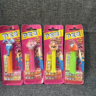 Pez Bonbons Pink Panther Vintage Complete Set of 4 European Sealed Missing Ear