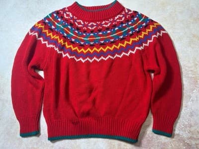 Vintage 80's Women's Sweater Size XL 2X Apostrophe Red Soft Machine Washable
