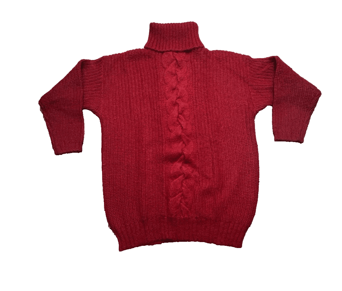 Express Tricot Vintage 80's 90's Mohair Blend Fizzy Red Sweater Dress Size XS S