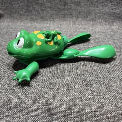 Froggy The Frog: Vibrant Green Bath Buddy Also Scoots On Floor Pool Toy Works!