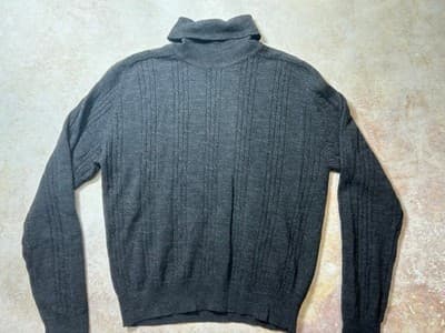 Vintage Liz Claiborne Women’s Turtle Neck Long-Sleeve Pullover Sweater Gray SM