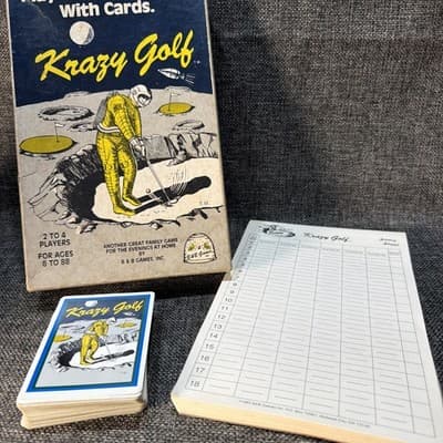 VTG B & B Games Play 18 Holes Of Golf With Cards Krazy Golf 1983 USA Score Sheet