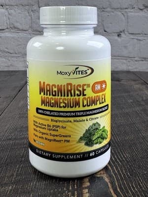 MoxyVites MagniRise™ AM Magnesium Complex - 60 Capsules Vitamin B6 Supergreens