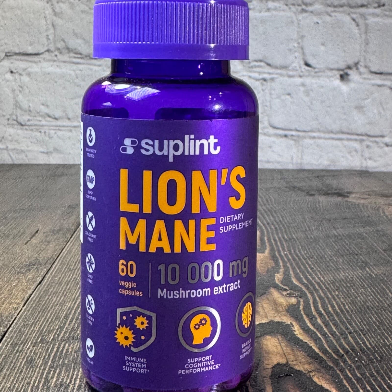 Suplint Lion’s Mane Extract Dietary 60 veggie capsules EXPIRES 10/2026