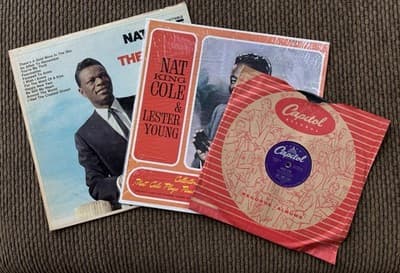 Lot Of 3 Nat King Cole Lester Young Vinyl/Shellac Records 33,78 RPM, 1 In Shrink