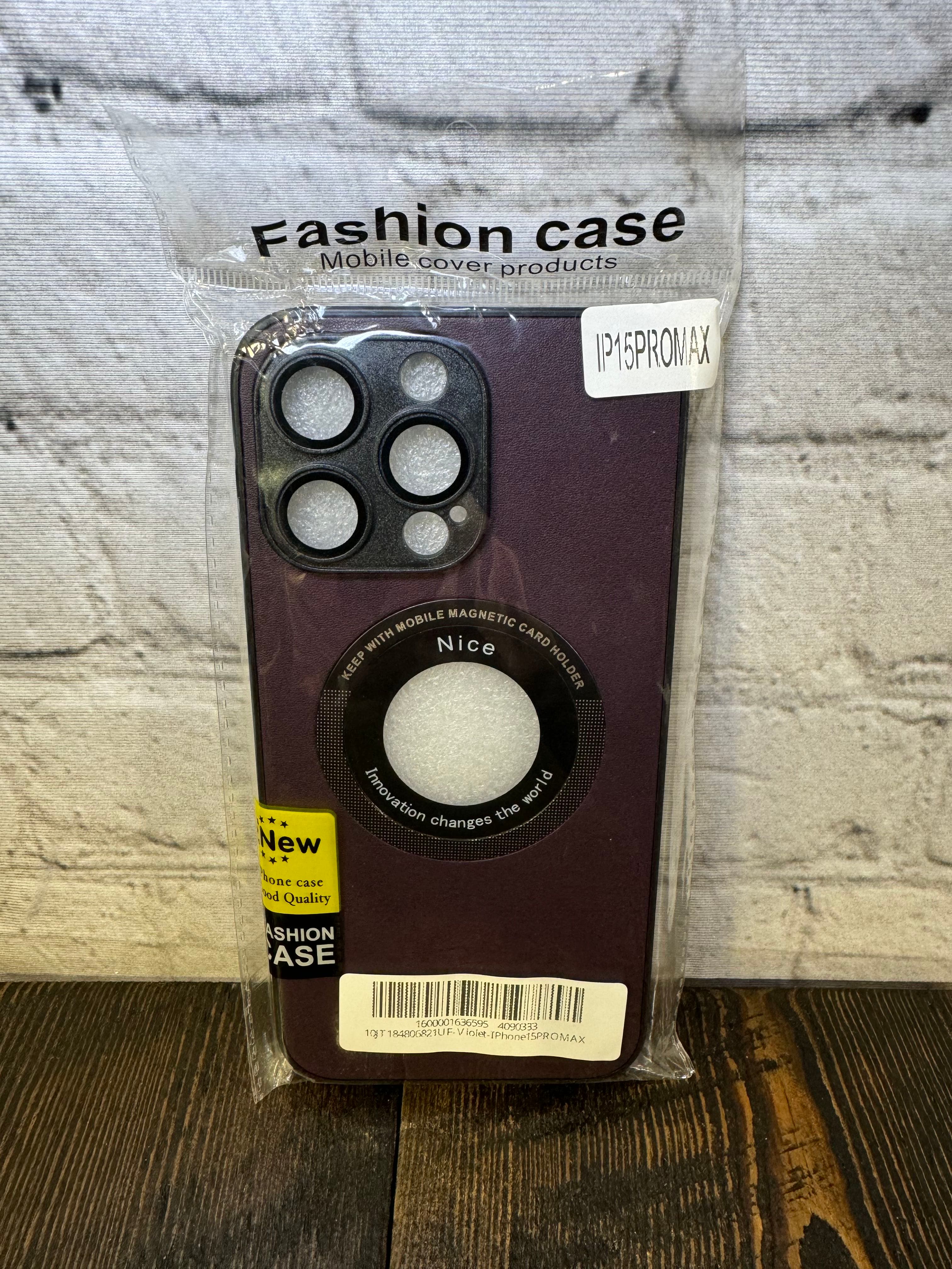 Purple Fashion Case iPhone 15 Pro Max Mobile charger Magnetic Card Holder