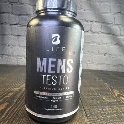 B Life Natural Testosterone Booster for Men Endurance Strength Libido 240 Caps