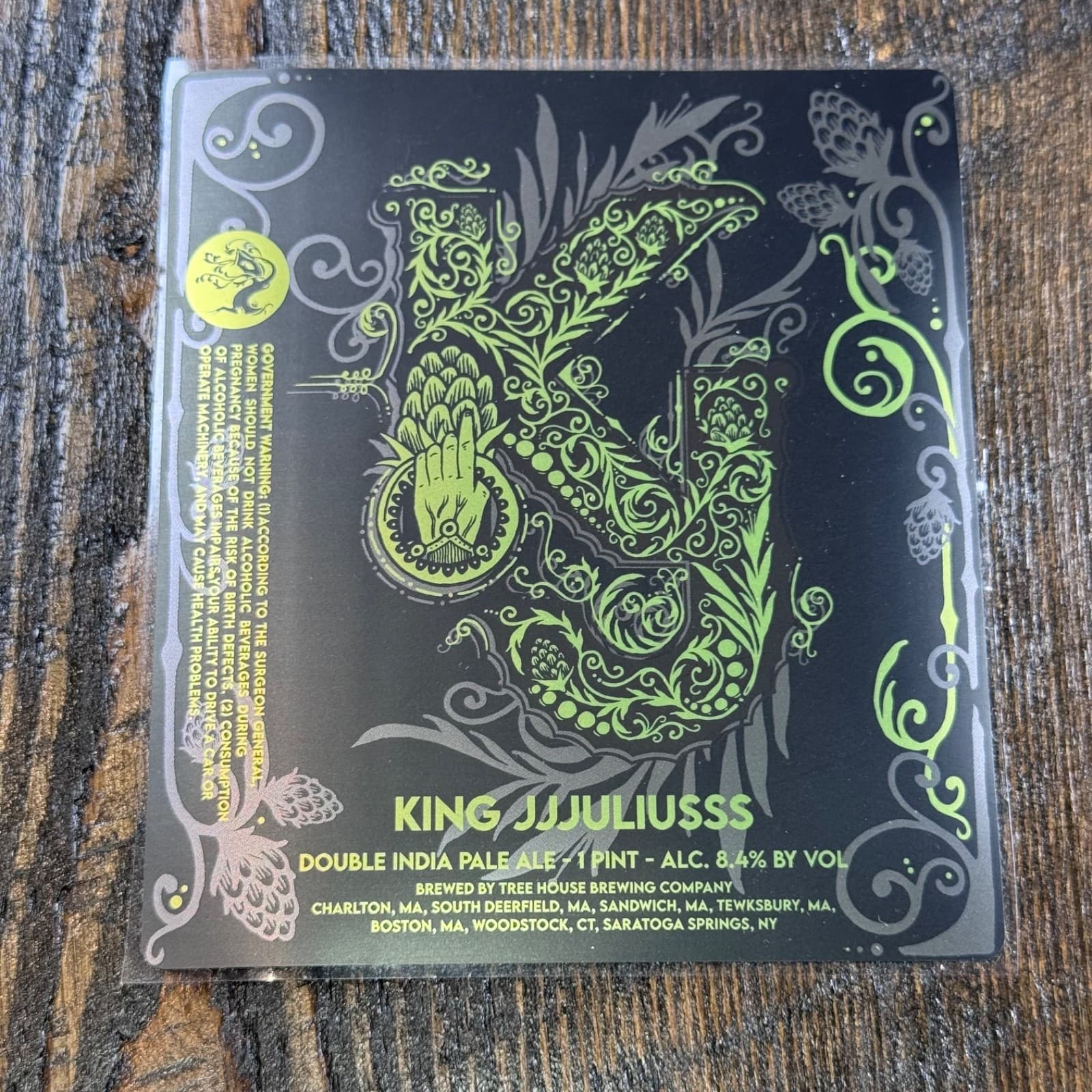 Treehouse Brew - King JJJULIUSSS Bottle Label - Beer Sticker