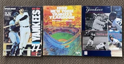 Lot Of 3 New York Yankees Yearbooks - 1977, 1980, 1987