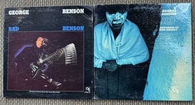 Lot Of 2 George Benson Vinyl LP Records - White Rabbit - Bad Benson