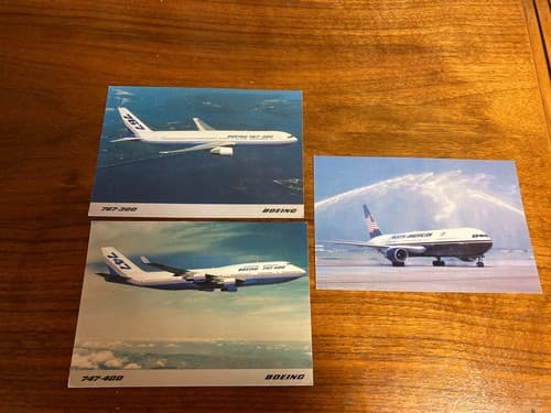 Lot Of 3 Postcards 767 747 Boeing DFW Shower Of Affection Airplane Airline